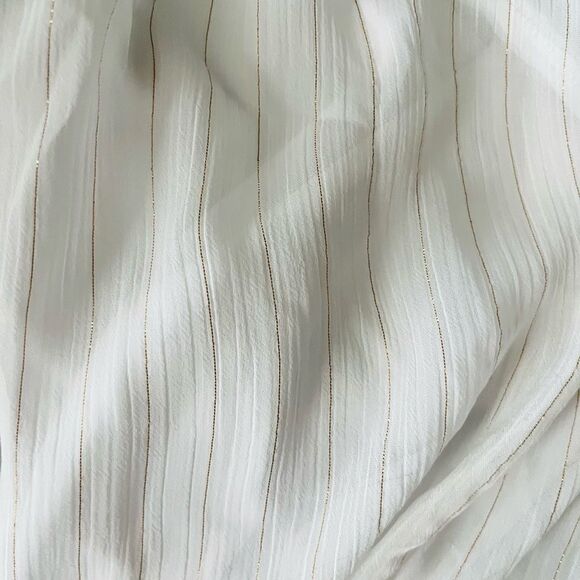 TORRID Maxi Chiffon And Lurex Tiered Dress , white & gold , size 1/1X/14-16. - Picture 10 of 11